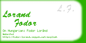 lorand fodor business card